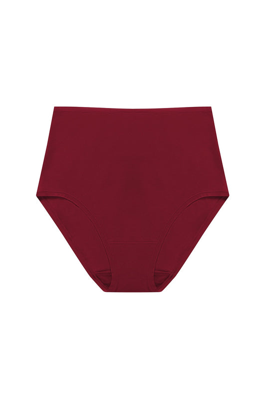 Bliss Bare Cotton High Waist Brief Dk Red
