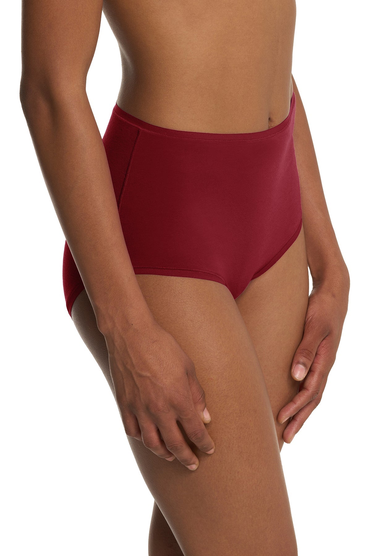 Bliss Bare Cotton High Waist Brief Dk Red