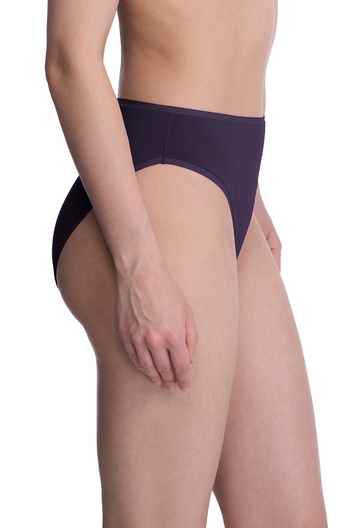 Bliss Bare Cotton High Cut Brief Purple Dusk