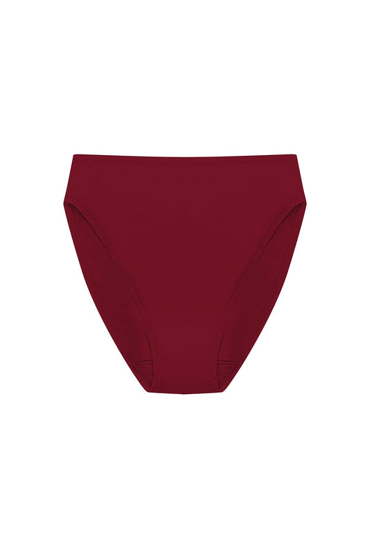 Bliss Bare Cotton High Cut Brief Dk Red