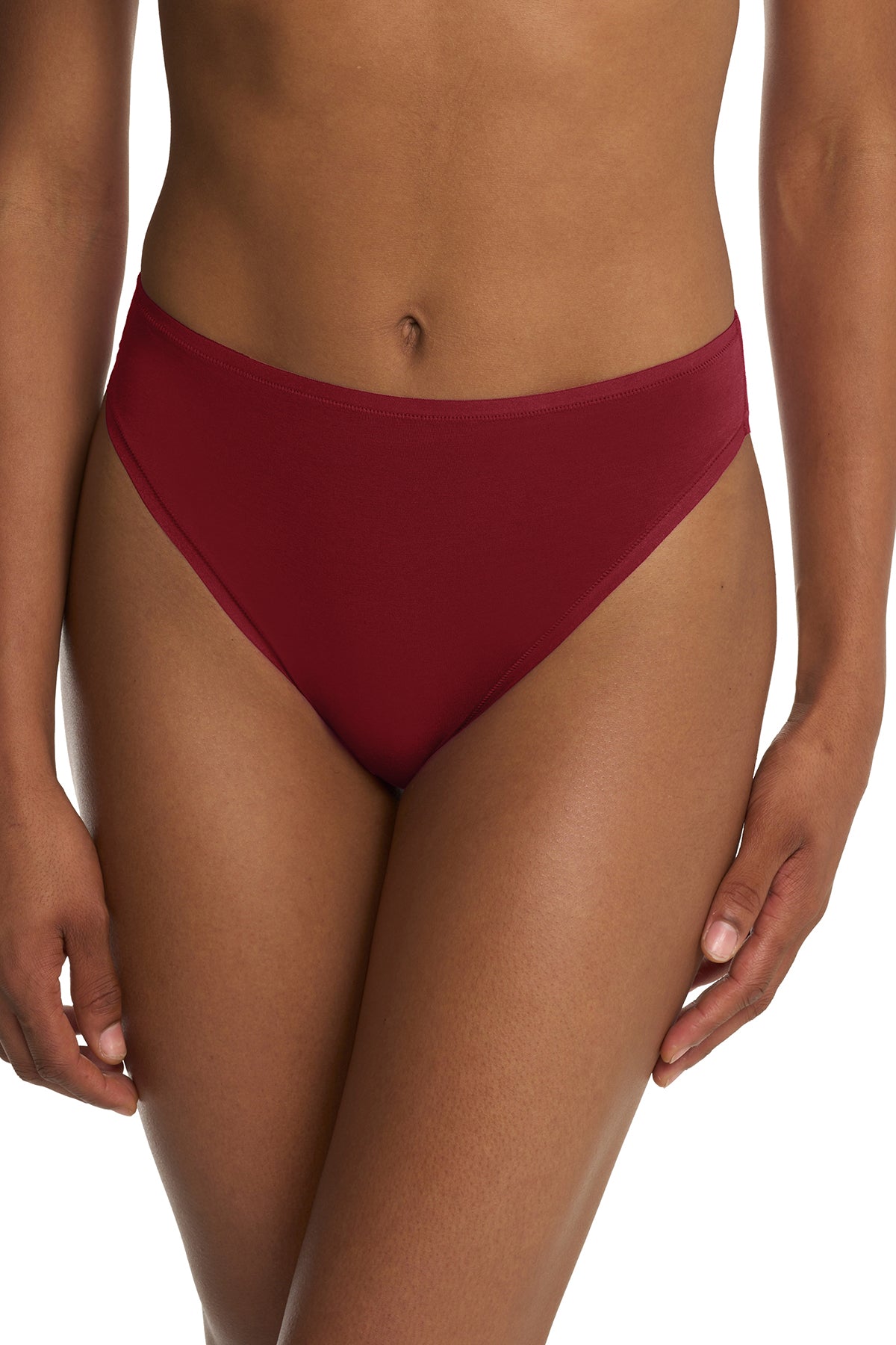 Bliss Bare Cotton High Cut Brief Dk Red