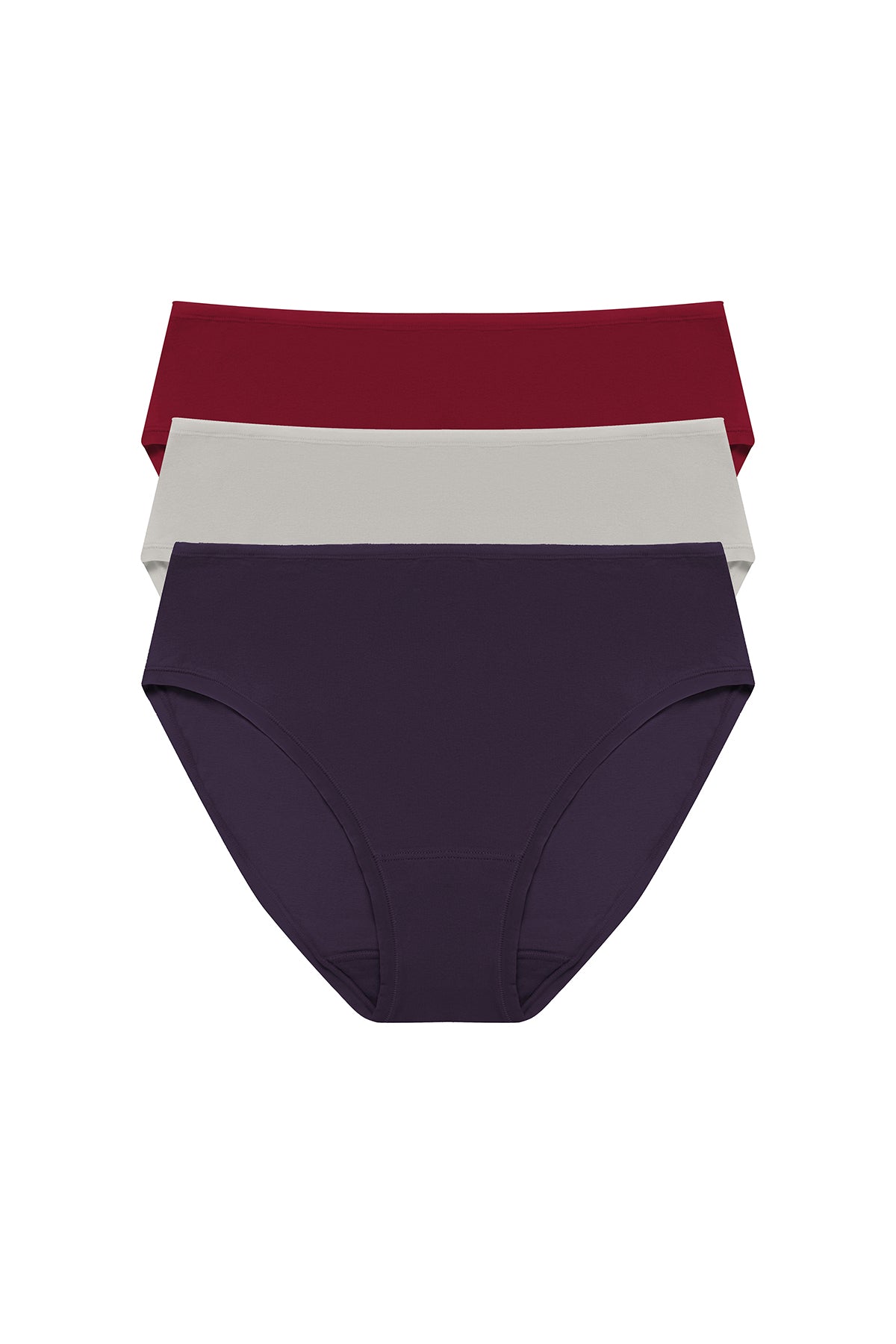 Bliss Bare Cotton Hipster 3-Pack Purple Dusk/Smoky/Dk Red