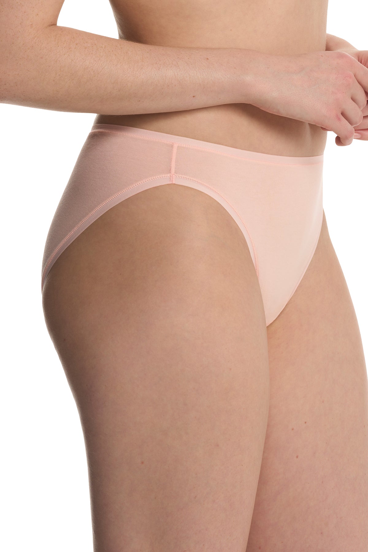 Bliss Bare Cotton High Cut Brief Peach Whip