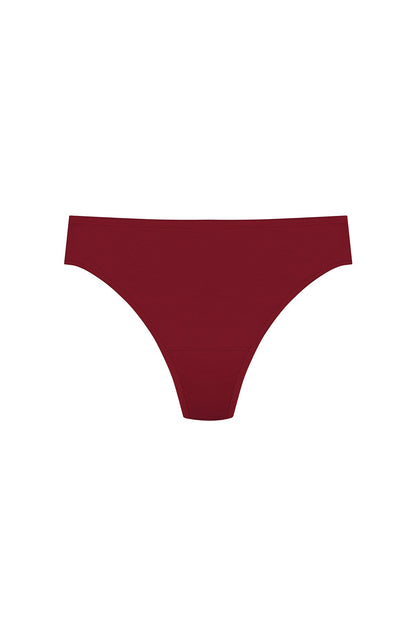 Bliss Bare Cotton Thong Dk Red