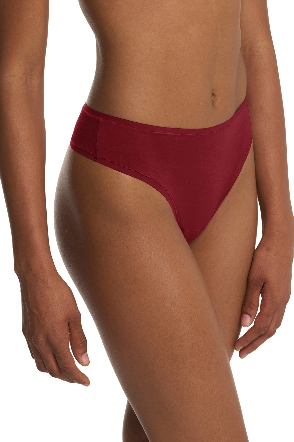 Bliss Bare Cotton Thong Dk Red