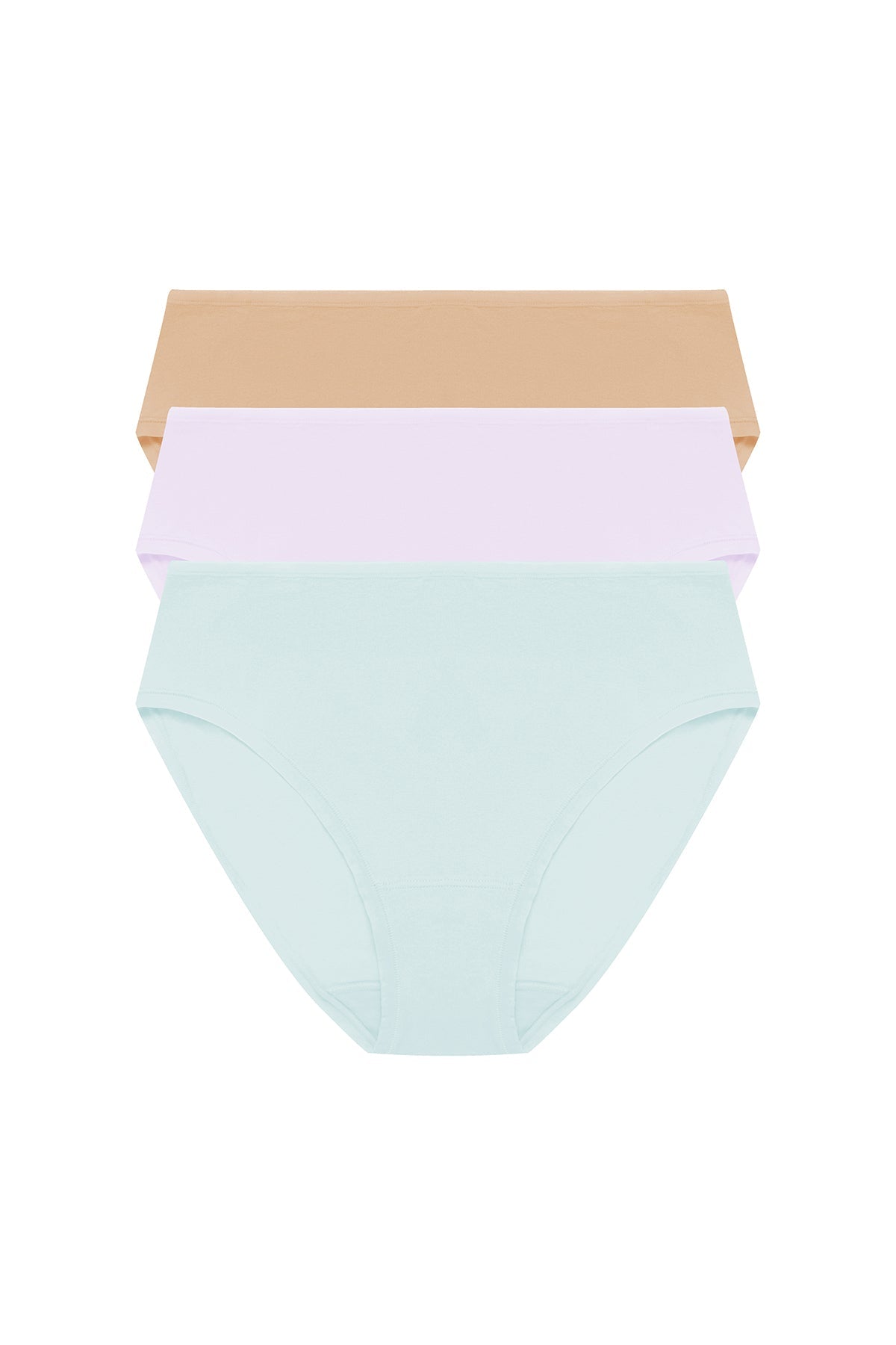 Bliss Bare Cotton Hipster 3-Pack Cloud Green/Pale Purple/Café