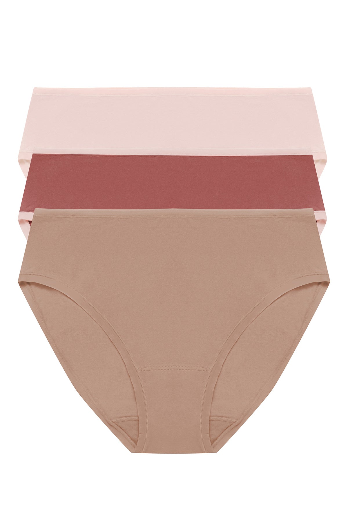 Bliss Bare Cotton Hipster 3-Pack Peach Whip/Nostalgia Rose/Buff