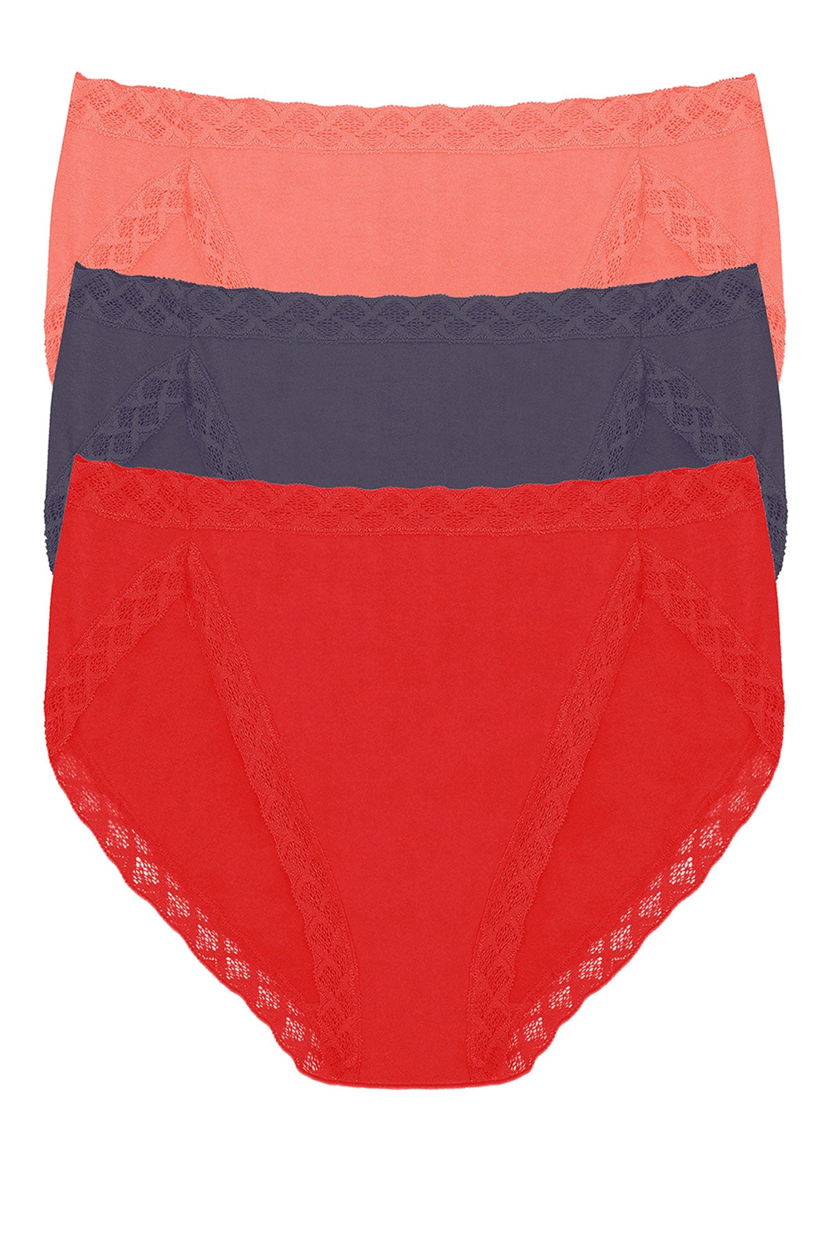 Bliss French Cut Brief 3-Pack Neon Coral/Greystone/Paprika