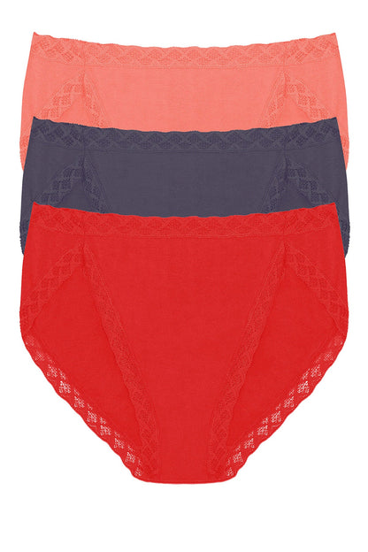 Bliss French Cut Brief 3-Pack Neon Coral/Greystone/Paprika