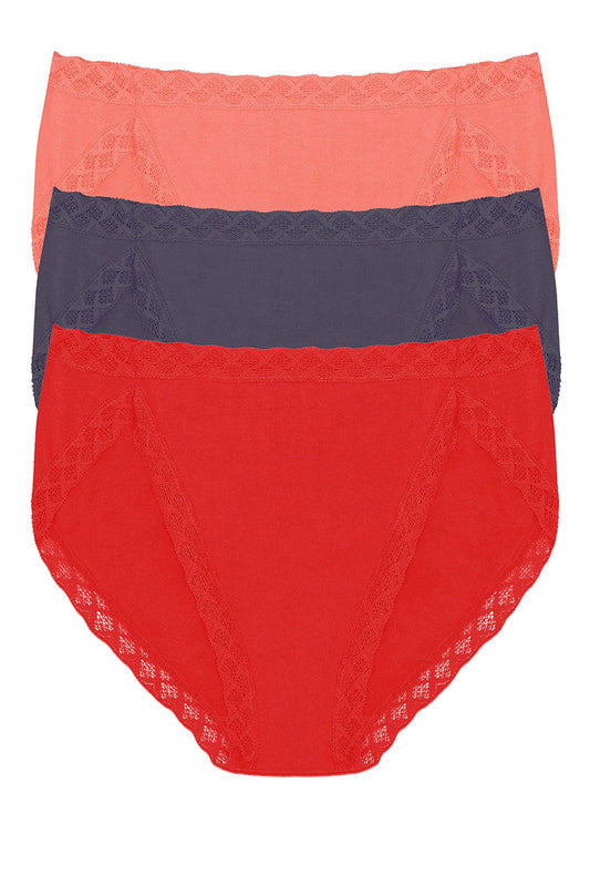 Bliss French Cut Brief 3-Pack Neon Coral/Greystone/Paprika