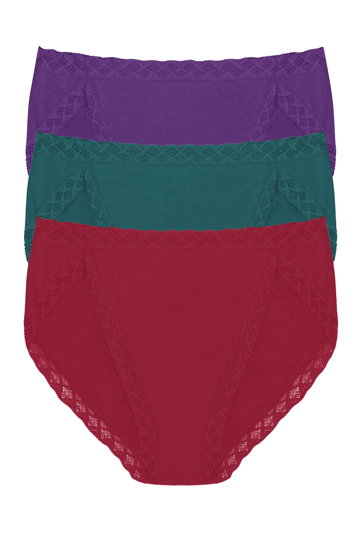Bliss French Cut Brief 3-Pack Dark Wisteria/Emerald Blue/Deep Rouge