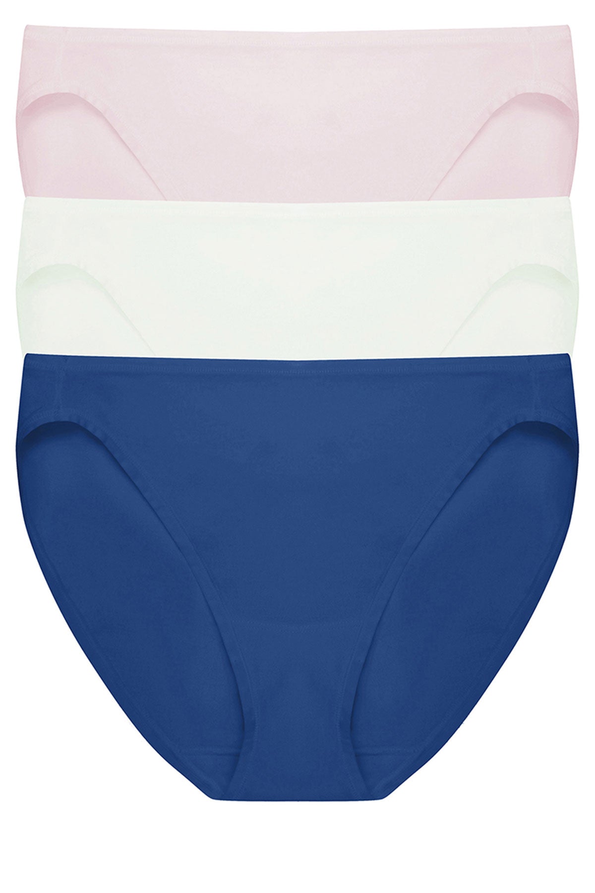 Bliss Bare Cotton Bikini 3-Pack Misty Orchid/Iced Mint/Dark Cobalt