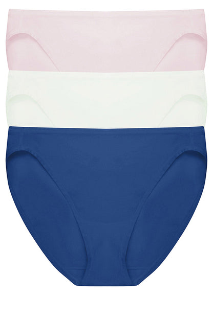 Bliss Bare Cotton Bikini 3-Pack Misty Orchid/Iced Mint/Dark Cobalt