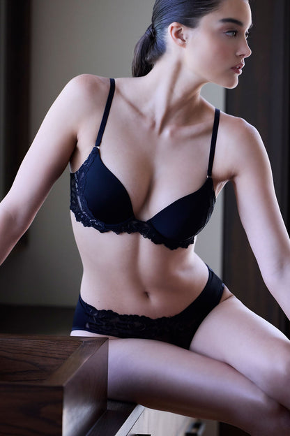 Peony Bikini Black