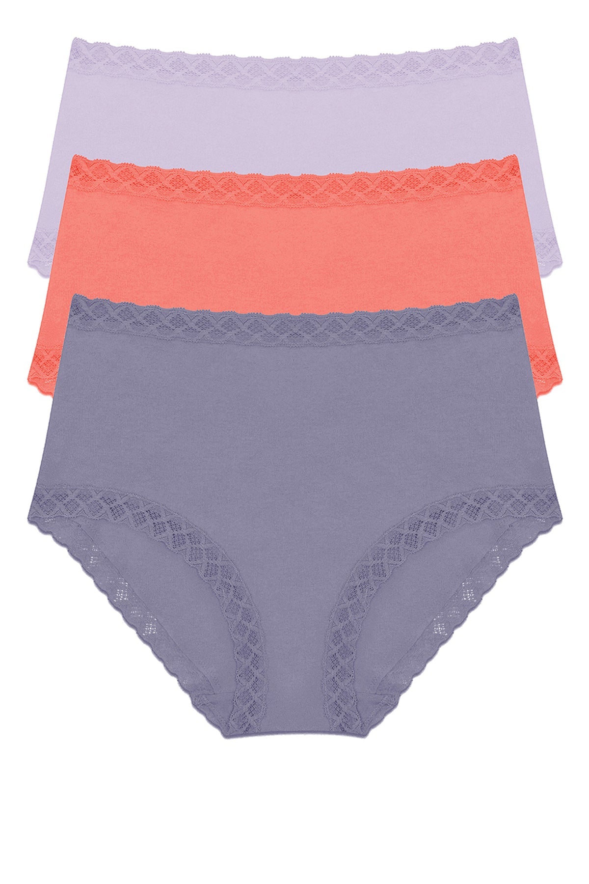 Bliss Full Brief 3-Pack Purple Pearl/Neon Coral/Twilight Haze