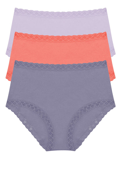 Bliss Full Brief 3-Pack Purple Pearl/Neon Coral/Twilight Haze