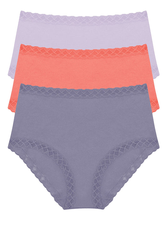 Bliss Full Brief 3-Pack Purple Pearl/Neon Coral/Twilight Haze
