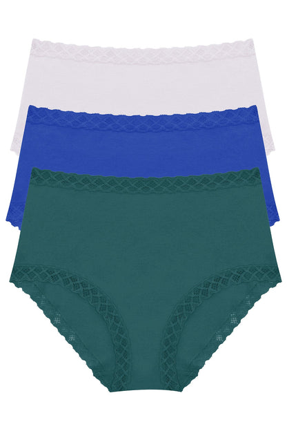 Bliss Full Brief 3-Pack Luster/Blue Flame/Emerald Blue