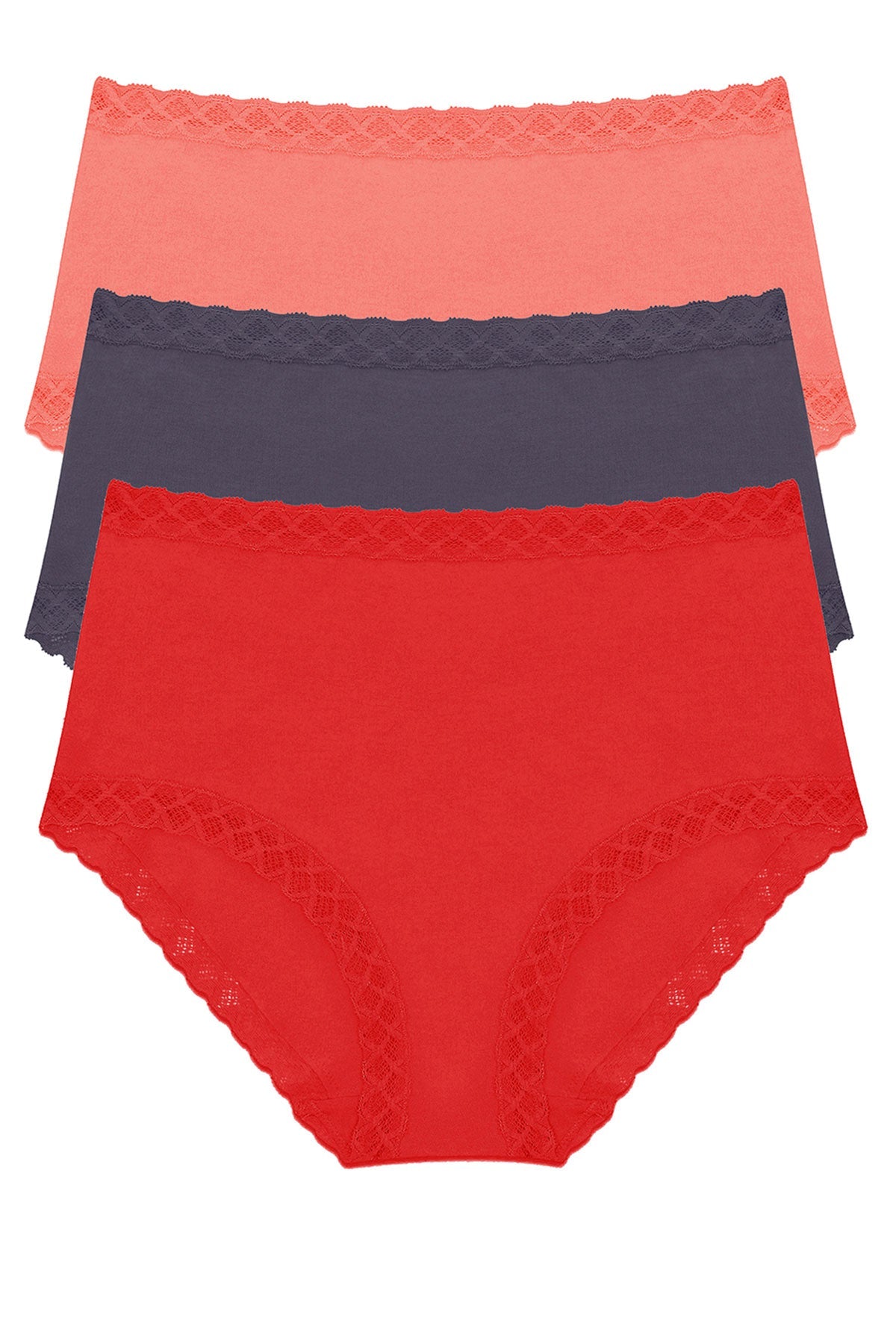 Bliss Full Brief 3-Pack Neon Coral/Greystone/Paprika
