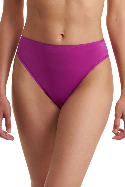 Bliss Bare Cotton High Cut Brief 3-Pack Pinot Noir/Sky Green/Mad Magenta