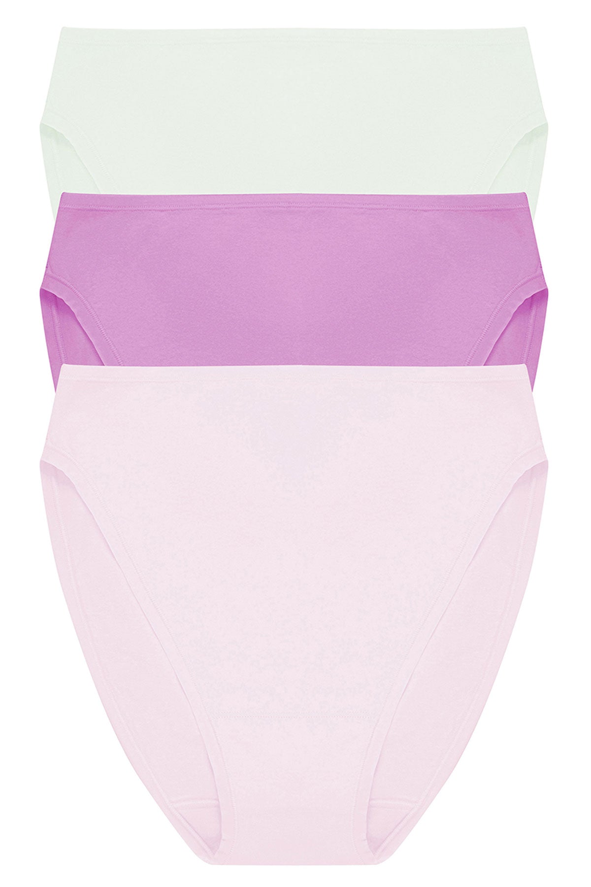 Bliss Bare Cotton High Cut Brief 3-Pack Iced Mint/Wild Petal/Misty Orchid