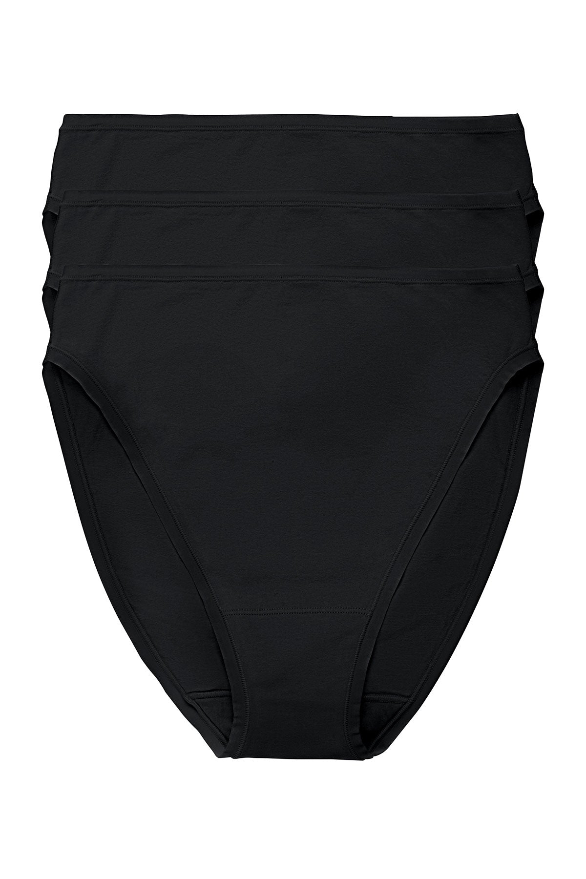 Bliss Bare Cotton High Cut Brief 3-Pack Black