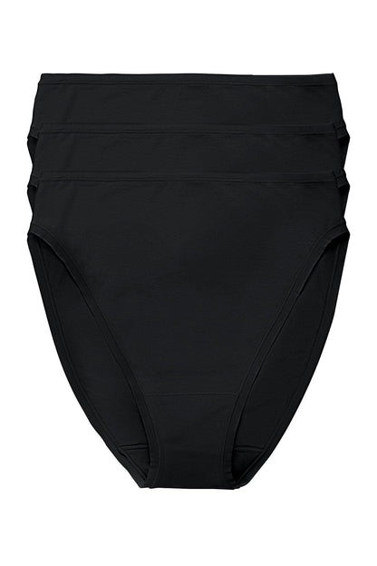 Bliss Bare Cotton High Cut Brief 3-Pack Black