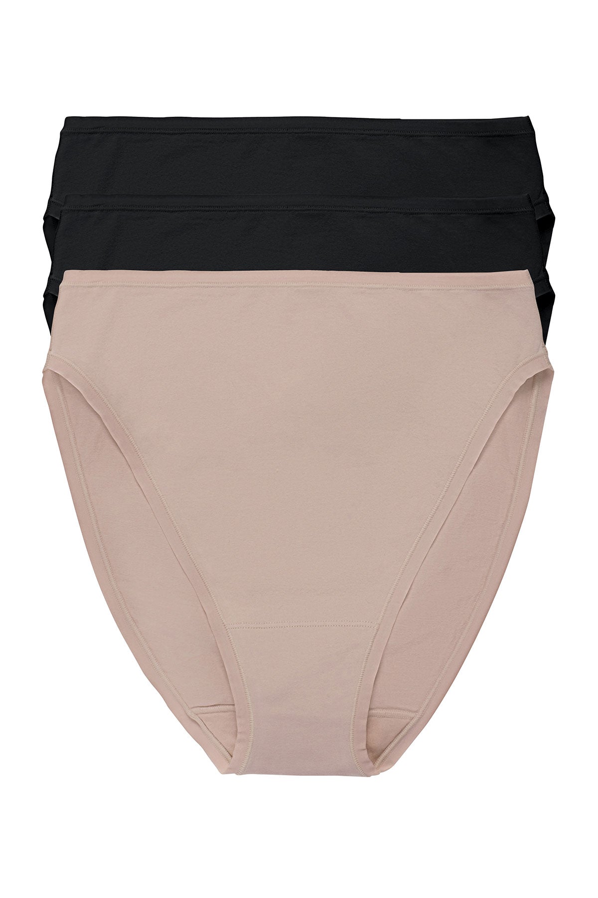 Bliss Bare Cotton High Cut Brief 3-Pack Black/Black/Café