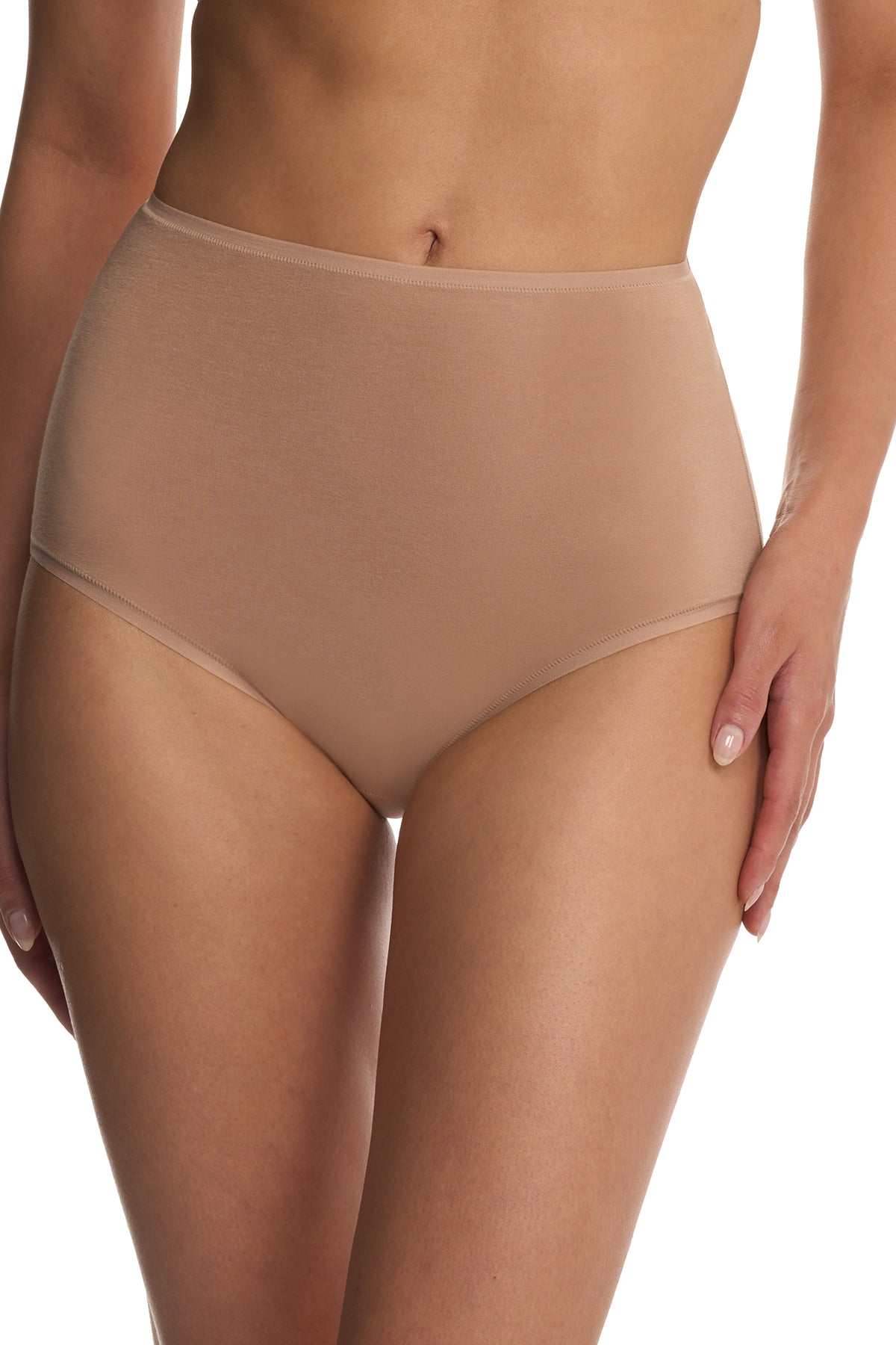 Bliss Bare Cotton High Waist Brief 3-Pack Lt Grey Heather/Buff/Peach Whip