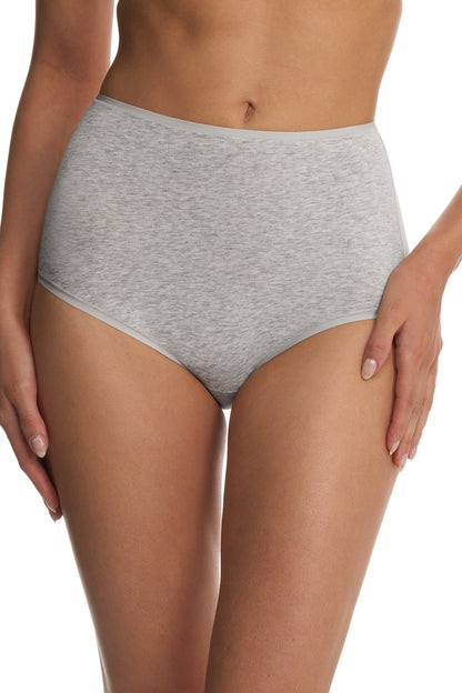 Bliss Bare Cotton High Waist Brief 3-Pack Lt Grey Heather/Buff/Peach Whip