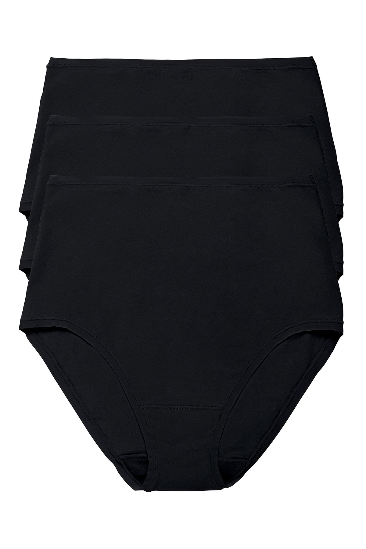Bliss Bare Cotton High Waist Brief 3-Pack Black
