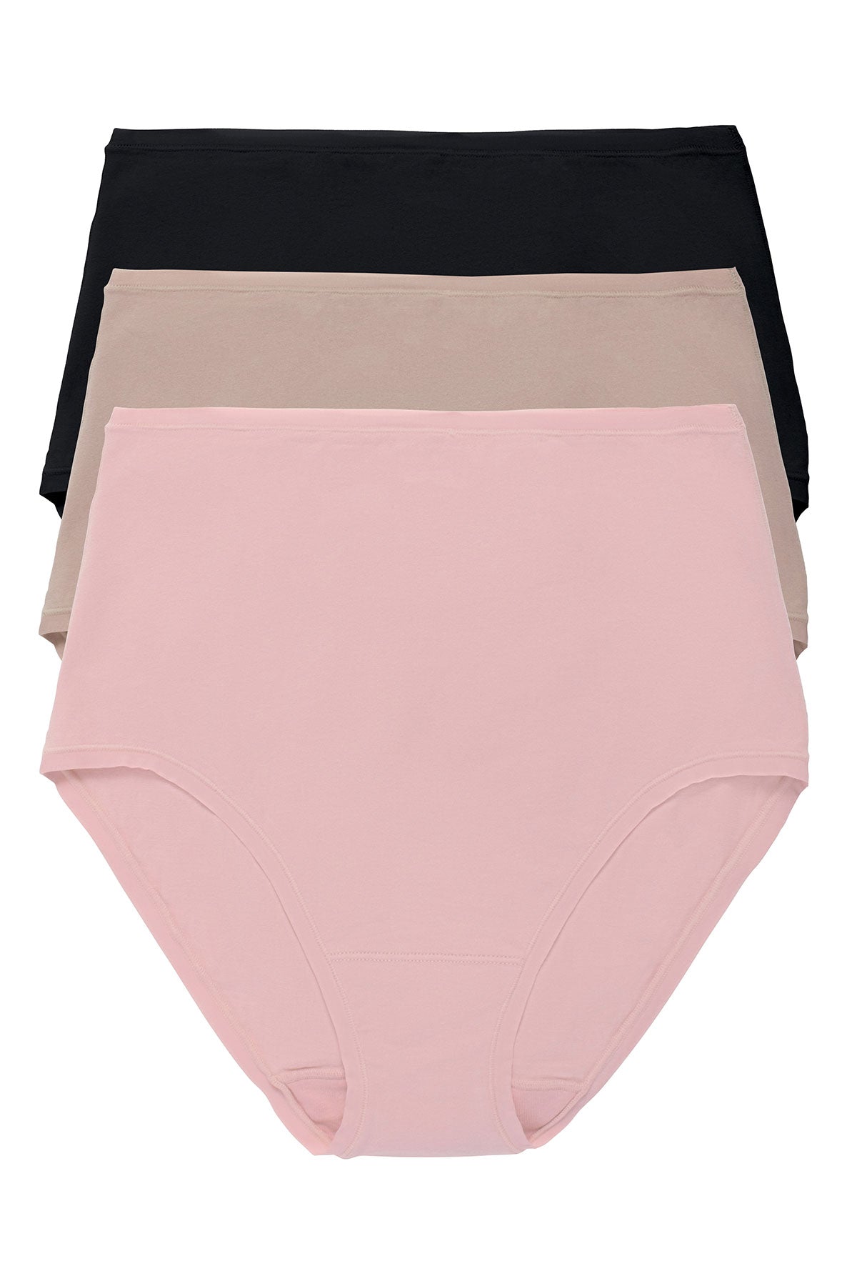 Bliss Bare Cotton High Waist Brief 3-Pack Potpourri/Café/Black