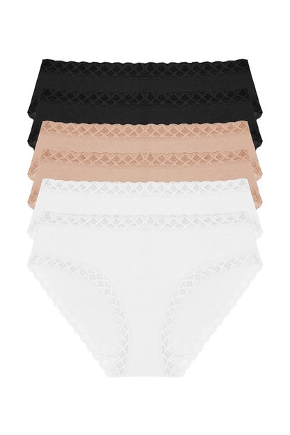 Buy Bliss Girl Brief 6-Pack in Black/Café/White Online Black/Café/White