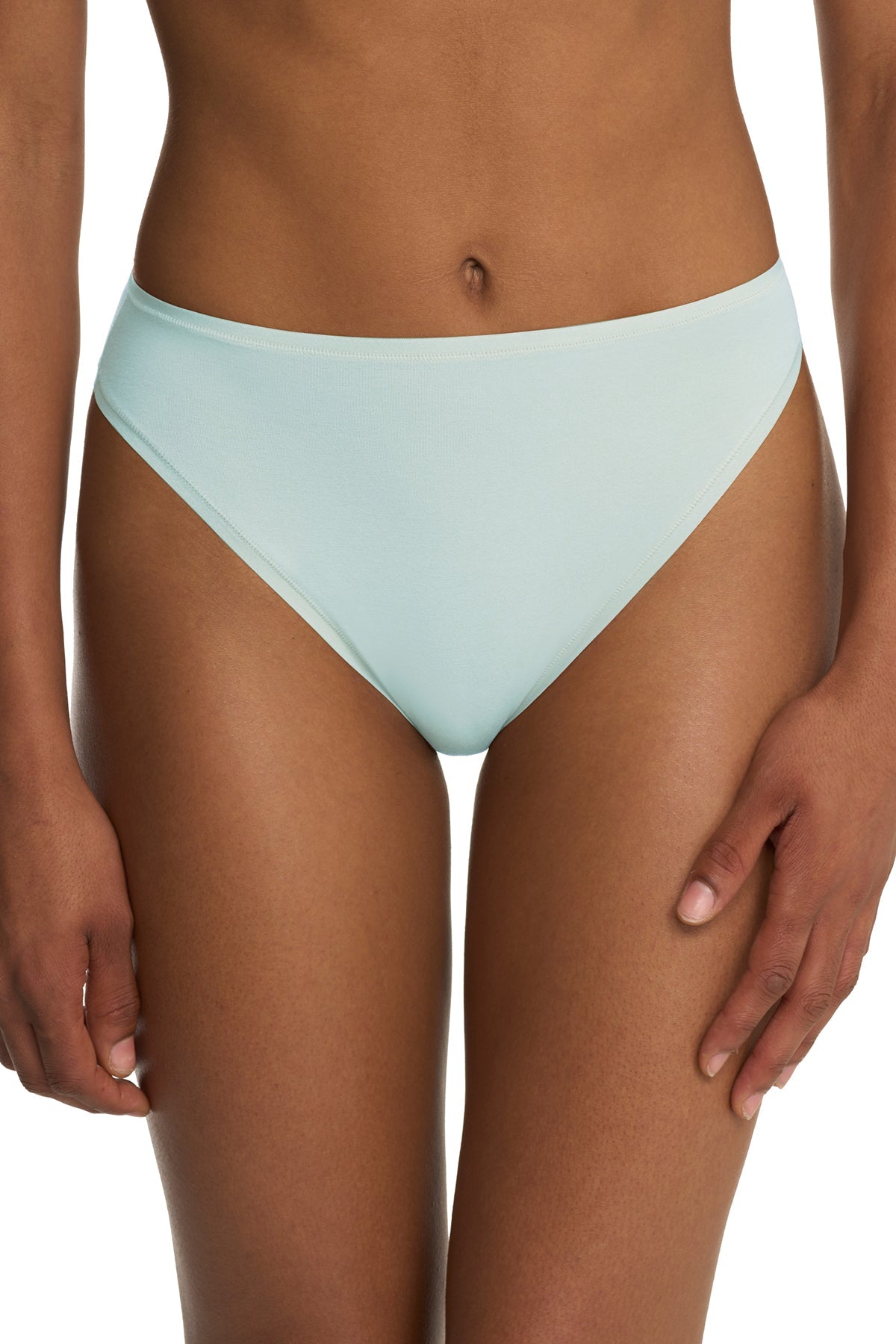 Bliss Bare Cotton High Cut Brief 3-Pack Cloud Green/Pale Purple/Café