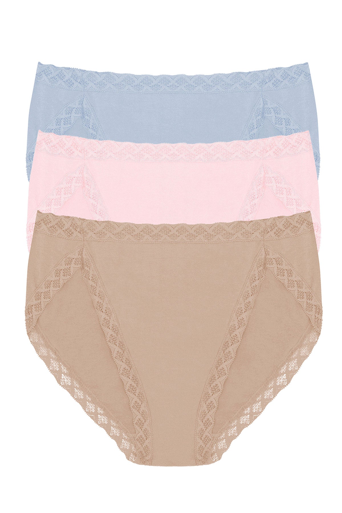 Bliss French Cut Brief 3-Pack Blue Mist/Delicate Rose/Lt Mocha