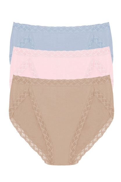 Bliss French Cut Brief 3-Pack Blue Mist/Delicate Rose/Lt Mocha