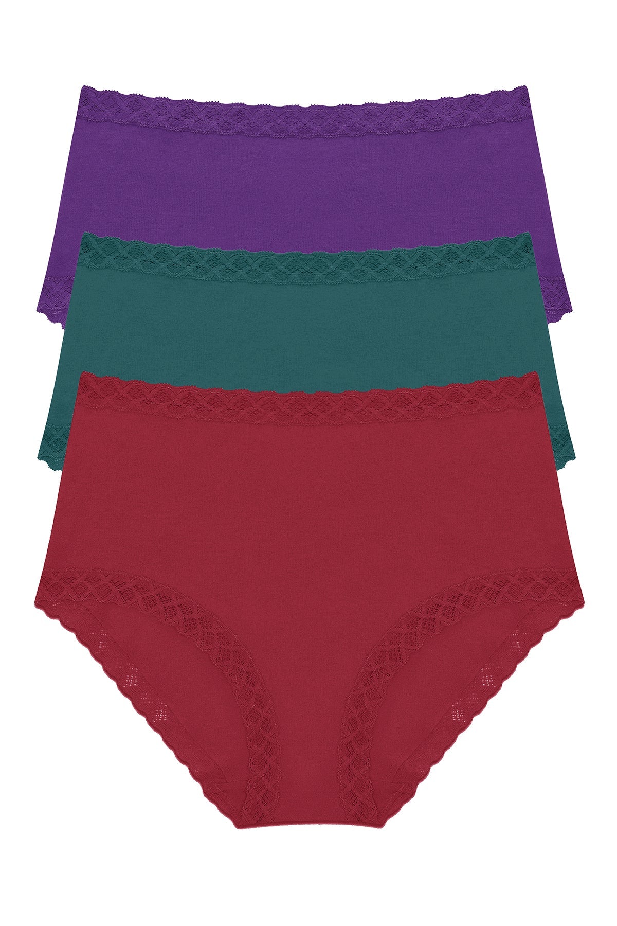 Bliss Full Brief 3-Pack Dark Wisteria/Emerald Blue/Deep Rouge