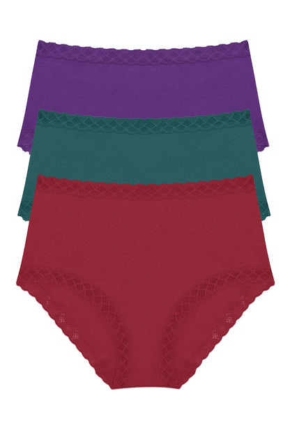 Bliss Full Brief 3-Pack Dark Wisteria/Emerald Blue/Deep Rouge