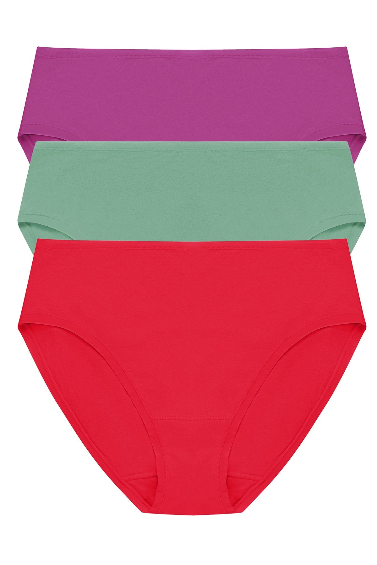 Bliss Bare Cotton Hipster 3-Pack Mad Magenta/Frosty Spruce/Holiday Red