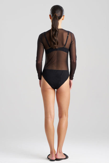 Seduction Mesh Bodysuit Black