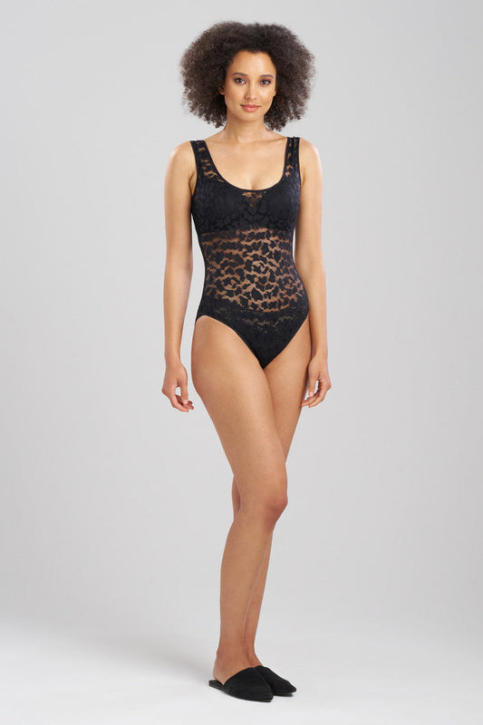 Buy Temptation Sheer Allover Lace Bodysuit in Black Online Black