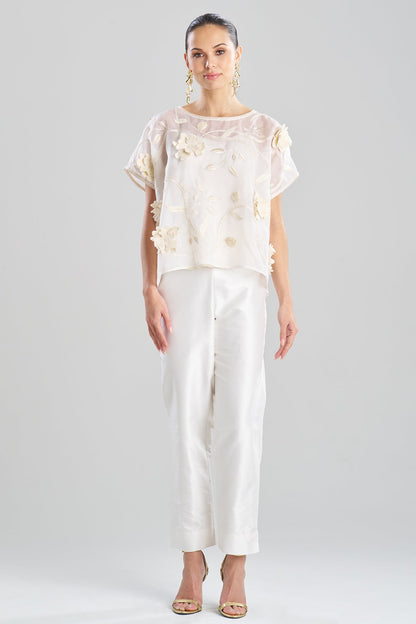 Couture Silk Organza Embellished Top White