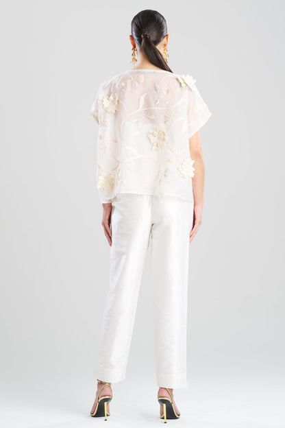 Couture Silk Organza Embellished Top White