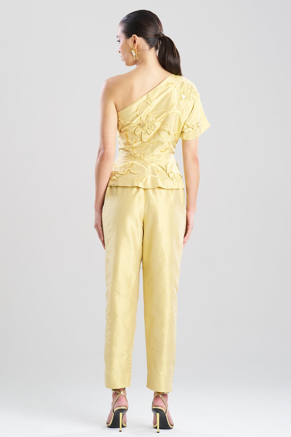 Couture Silk Dupioni Embellished Top Buttermilk