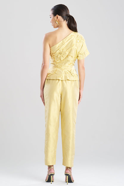 Couture Silk Dupioni Embellished Top Buttermilk