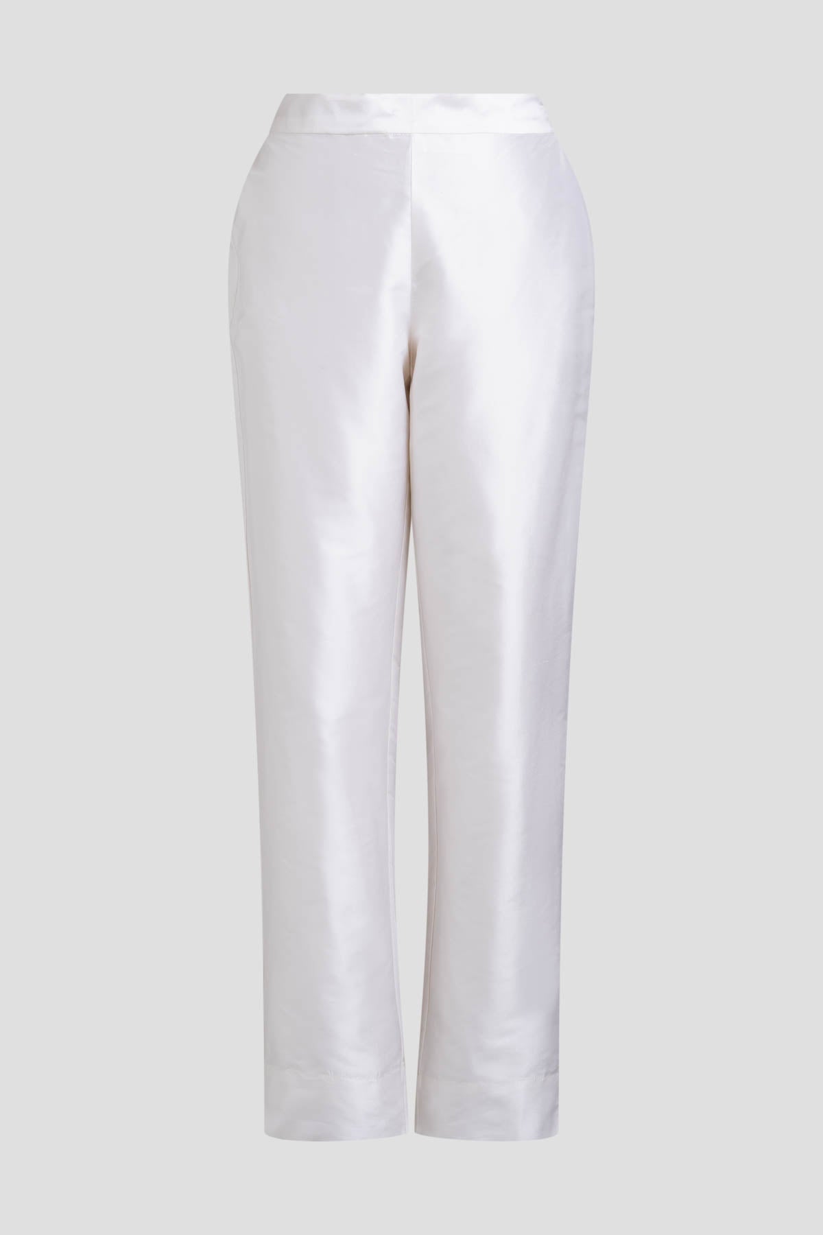 Couture Silk Dupioni Tapered Pants White