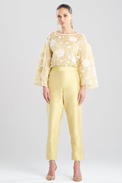 Couture Silk Dupioni Tapered Pants Buttermilk