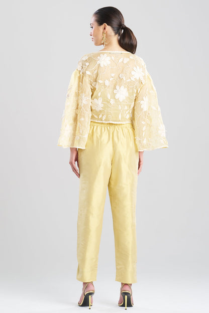Couture Silk Dupioni Tapered Pants Buttermilk