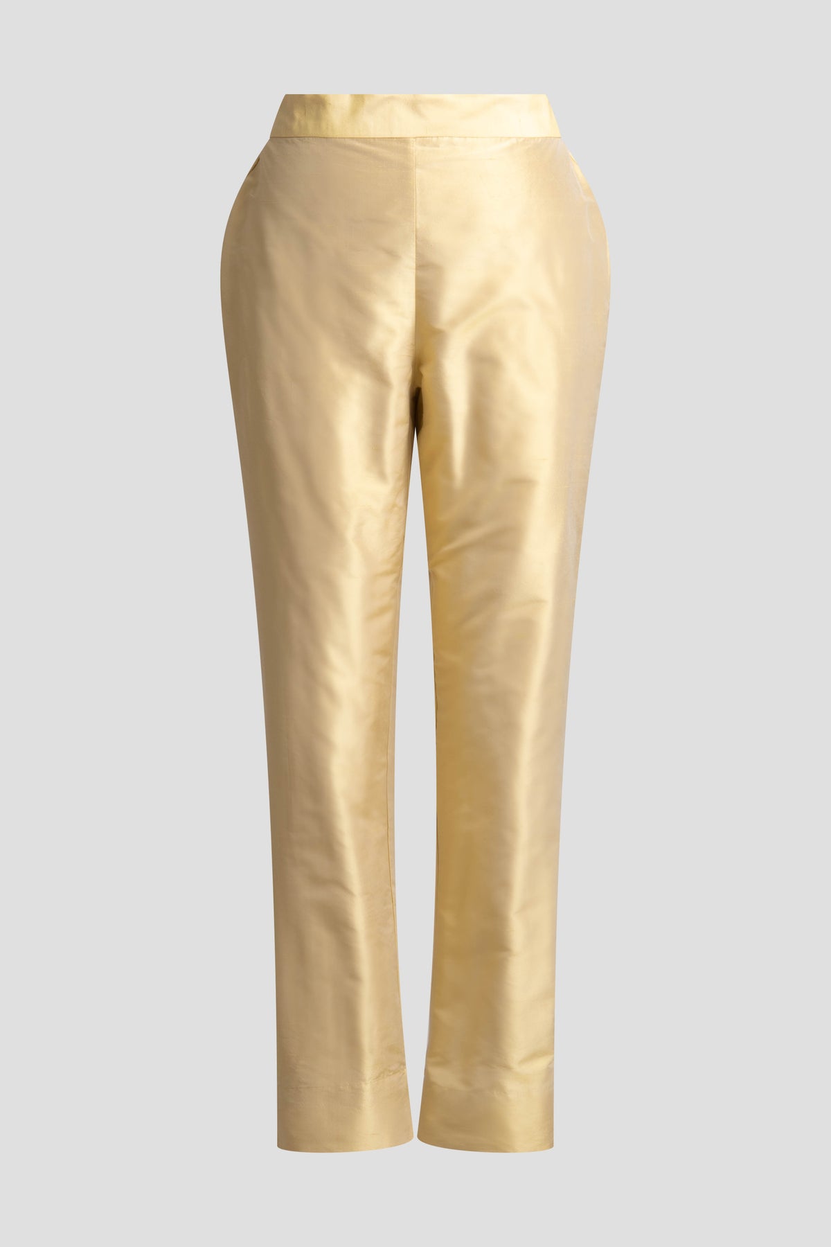 Couture Silk Dupioni Tapered Pants Buttermilk