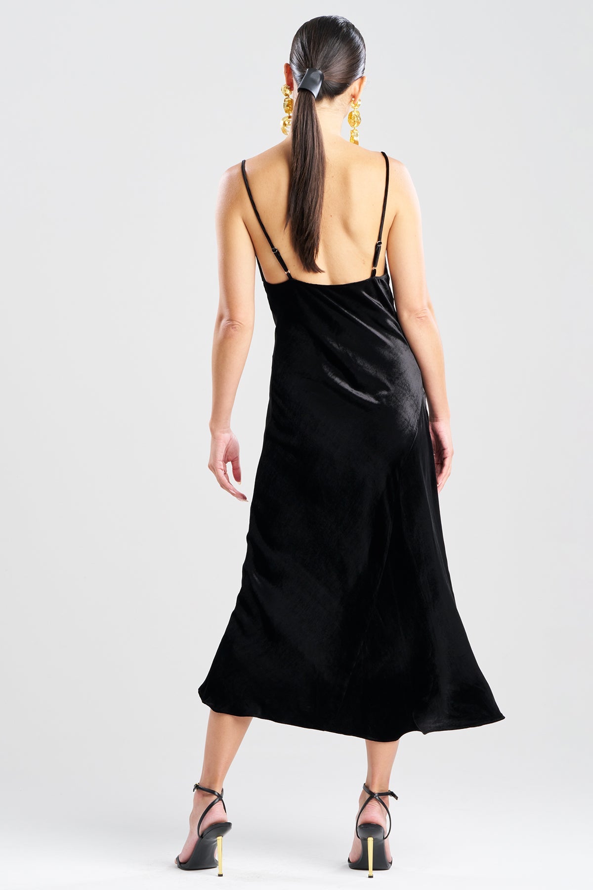 Buy Couture Velvet Silk Slip Dress in Black Online Black
